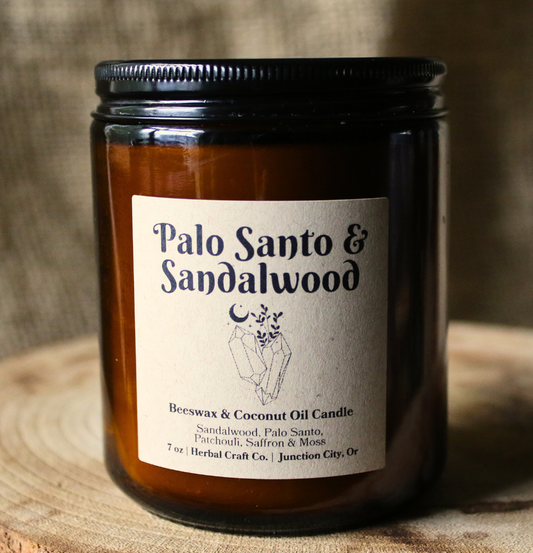 Palo Santo and Sandalwood Beeswax Candle
